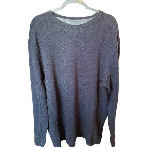 Eddie Bauer Waffle Knit Crewneck Charcoal Grey 2XL - Picture 2 of 8